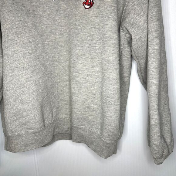 Vintage Cleveland Indians Sweatshirt Mens size Large Gray Baseball crew MLB 2002 - Picture 4 of 8